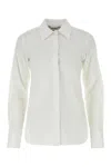 Max Mara Stretch Poplin Shirt With Button Accents In White