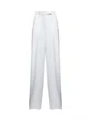 Max Mara Women White Wool Gabardine Ninfa Trousers In White