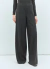 Max Mara Wide-leg Wool Felt Pants In Gray