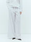Max Mara Wide Poplin Pants In White