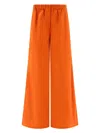 Max Mara Wide Poplin Trousers In Orange