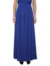Max Mara Wide Silk Tuxedo Pants In Blue