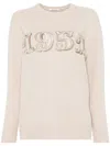 Max Mara Wool And Cashmere Sweater With 1951 Motif In Pink