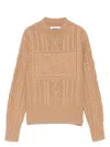 Max Mara Wool And Cashmere Crewneck Jumper In Brown