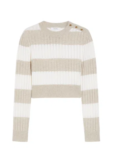 Max Mara Wool And Cashmere Sweater In Neutral
