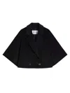 Max Mara Short Wool Blend Coat In Black
