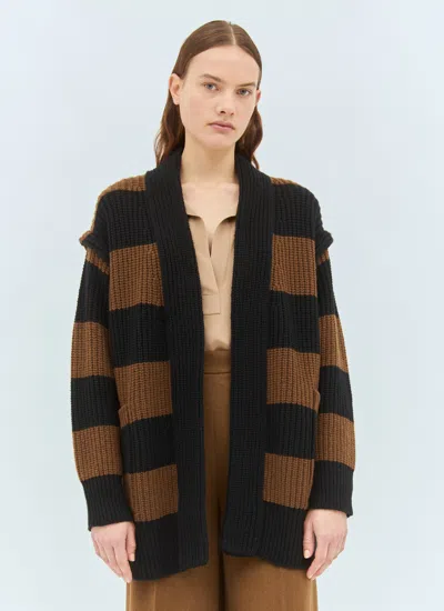 Max Mara Women Wool And Cashmere Oversized Cardigan In Brown