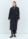 Max Mara Nina Belted Double Face Wool Coat In Blue