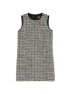 Max Mara Studio Moschea Houndstooth Tweed Shift Dress In Black