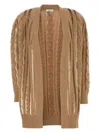 Max Mara Camel Wool Blend Mirco Cardigan