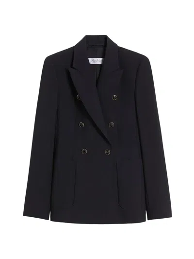 Max Mara Women's Wool Blend Seersucker Blazer In Blue