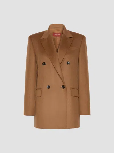 Max Mara Women's Wool Broadcloth Blazer In Tobacco