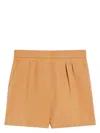 Max Mara Maxmara Women Wool Canvas Shorts In Nude & Neutrals