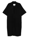 Max Mara Wool Cape Sleeve Coat With Wide Lapels In Black