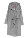 Max Mara Hooded Belted Coat In Multi