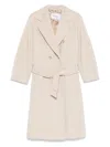 Max Mara Wool Double-breasted Coat In Beige