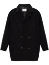 Max Mara Women Wool Double-breasted Coat In Black