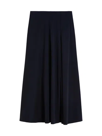 Max Mara Women's Wool Jersey Skirt In Blue
