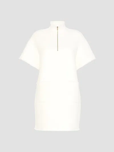 Max Mara Women's Wool Jersey Sweatshirt Dress In White
