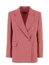 Max Mara Giacca Lamella In Lana Rosa  Donna