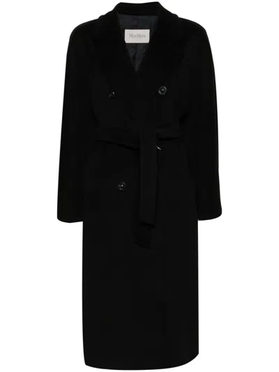 Max Mara Women Wool Long Coat In Black