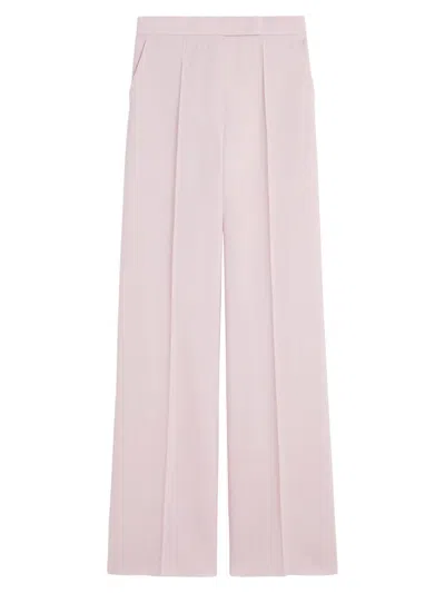 Max Mara Pink Wool Blend Girone Wide-leg Pant In Purple