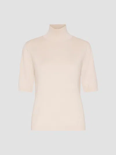 Max Mara Women's Wool Polo Neck Sweater In Albino