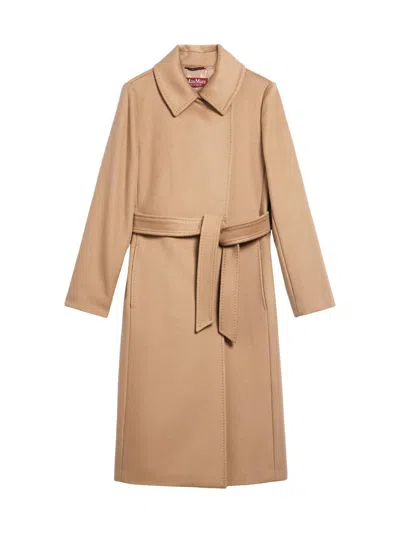 Max Mara Women's Wool Robe Coat In Brown