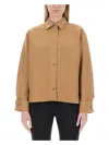 Max Mara Regular Fit Wool Shirt In Beige