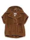 Max Mara Lanos 04 Alpava And Cashmere Cape With Belt In Camel