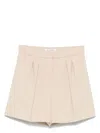 Max Mara Wool Shorts In Beige