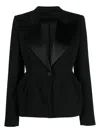 Max Mara Wool Single-breasted Blazer Jacket In Black