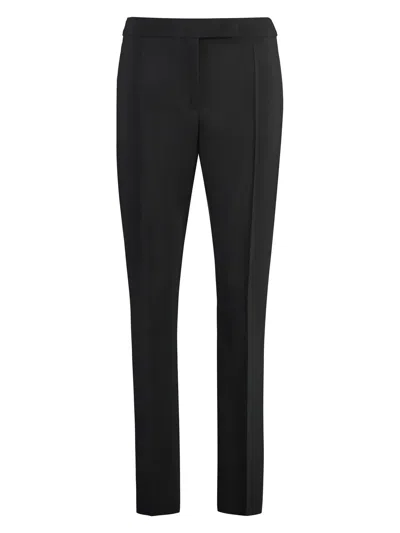 Max Mara Women's Wool Straight-leg Trousers In Black