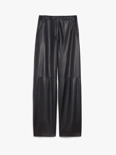 Max Mara Women's Zante Leather Trouser Black | Size 46 | 2426436012600001