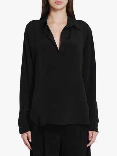 Max Mara Infante Wool Knit Polo Sweater In Black