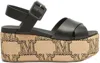 Max Mara Slope Heel Sandals In Beige