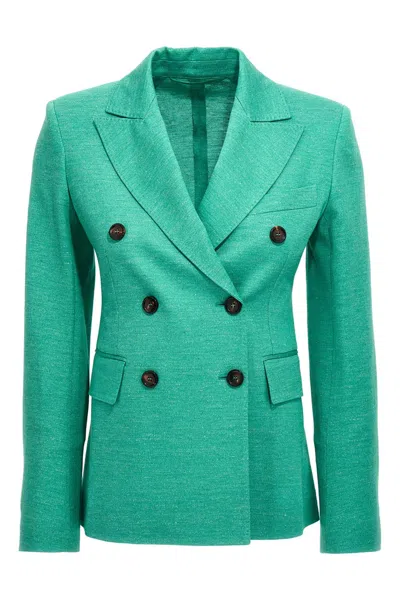 Max Mara Tailored Blazer Jacket Structured Shoulders In Green