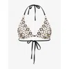 Max Mara Womens Antique Rose Amedea Triangle Bikini Top In Black