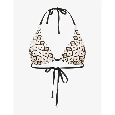 MAX MARA WOMENS ANTIQUE ROSE AMEDEA TRIANGLE BIKINI TOP
