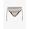 Max Mara Womens Antique Rose Santina Graphic-pattern Bikini Bottoms Xl In Multi