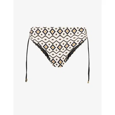 Max Mara Womens Antique Rose Santina Graphic-pattern Bikini Bottoms Xl In Multi