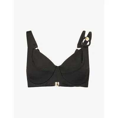 Max Mara Womens Black Adina Underwire Bikini Top
