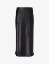 MAX MARA MAX MARA WOMENS BLACK ALESSIO FLARED-HEM SATIN MIDI SKIRT