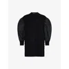 Max Mara Womens Black Ancella Balloon-sleeve Wool-knit Mini Dress In Black