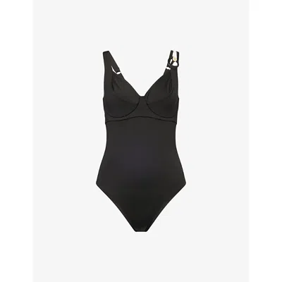 MAX MARA WOMENS BLACK CORINNA V-NECK SWIMSUIT XL