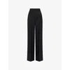 Max Mara Womens Black Fernet Wide-leg Wool Trousers