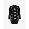 Max Mara Intarsia Wool And Cashmere Dress In Black