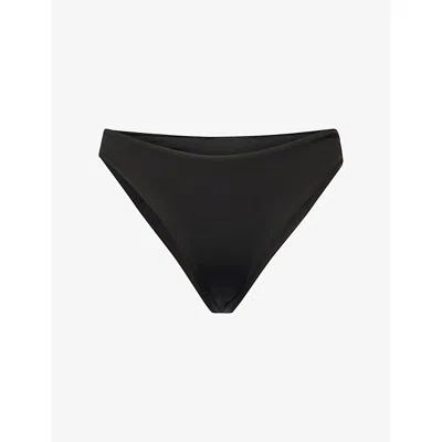 Max Mara Womens Black Stella Logo-plaque Bikini Bottoms
