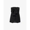 Max Mara Womens Black Veruska Strapless Wool Corset Top
