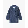 Max Mara Womens Tedgirl1 Double-breasted Relaxed-fit Wool-blend Coat Blue Jeans In Blue Jeans